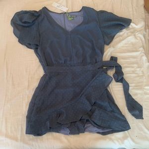 NWT Nordstrom Flutter Sleeve Swiss Dot Romper